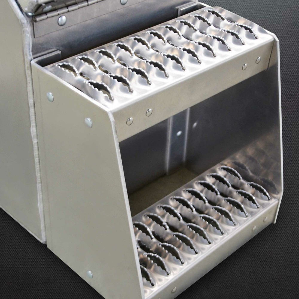 2PCS Aluminum Tool Box Step Saddle Box W/Lock Freightliner Kenworth Peterbilt