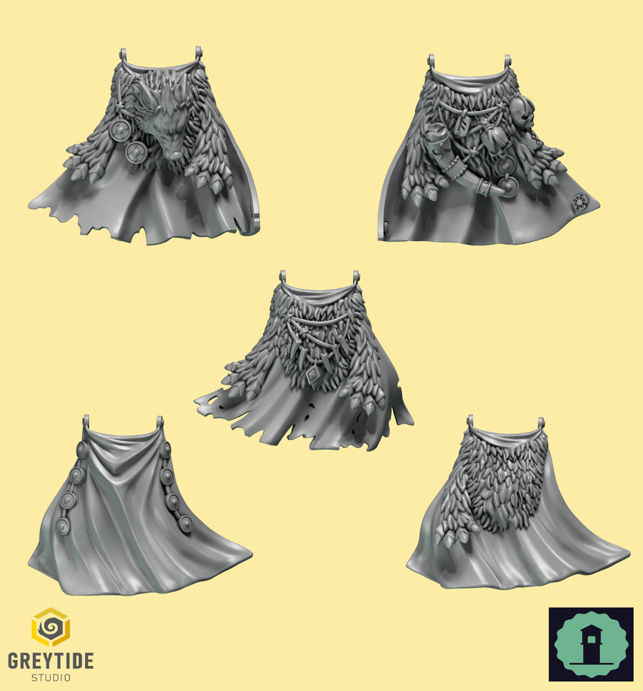 Space Wolves Terminator Cloaks - MULTILISTING - Greytide Studio - Primal Hounds