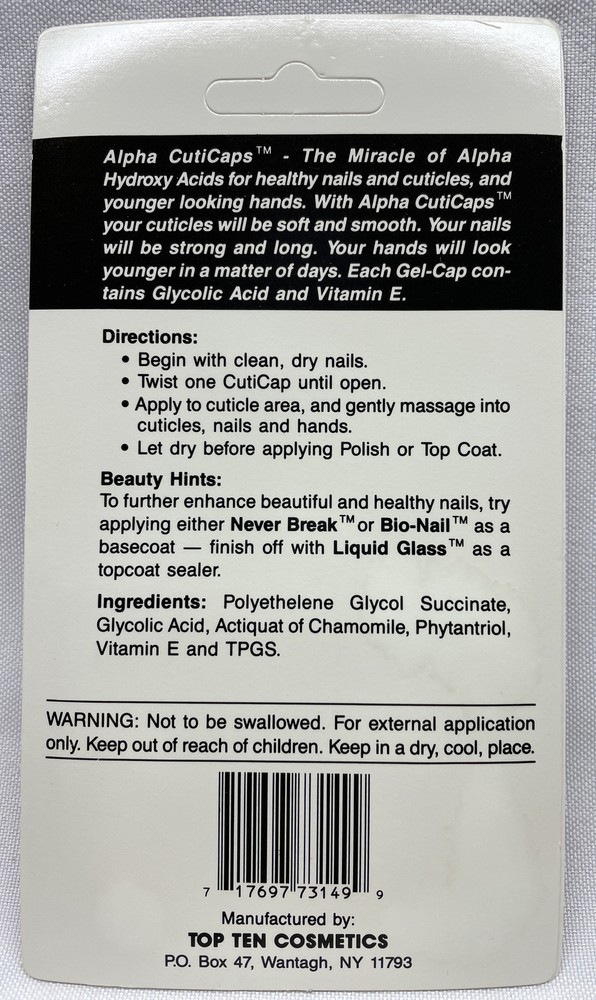 Alpha Cuticaps Cuticle Treatment With Alpha Hydroxy Nails Top Ten Cosmetics