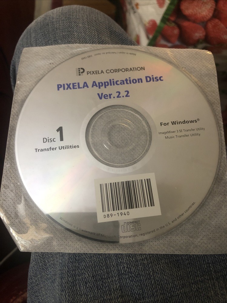 Pixela Application Disc Ver. 2.2 - Disc 1 Transfer Utilities Window Imagemixer 3