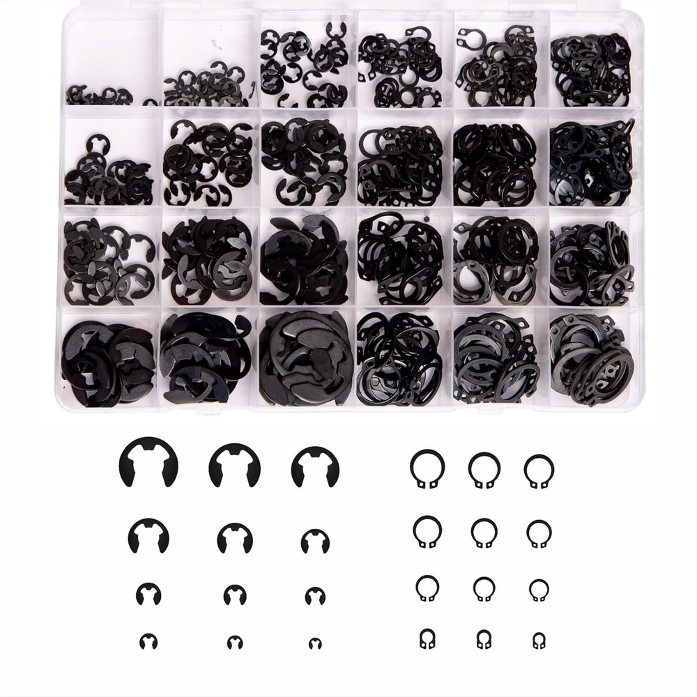 Professional Grade 324Pcs E-Clip & C-Clip Assortment for Various Applications