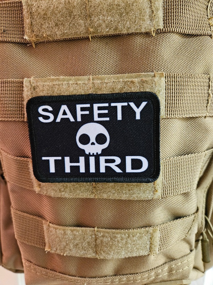 Safety third blue collar 2"x3" hook & loop tactical morale patch Hopf