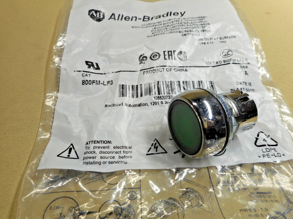 Allen Bradley 800FM-LF3 push button operator (NIB)