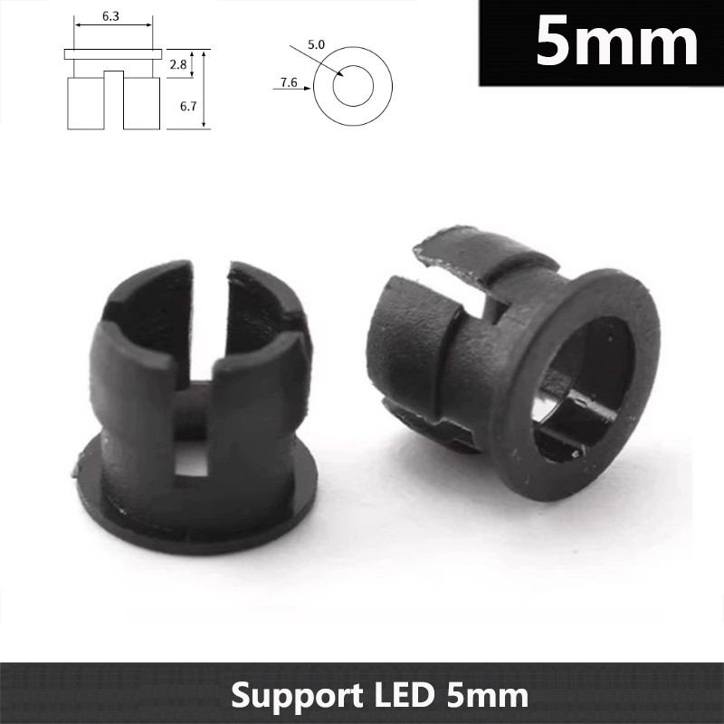 BLACK 5mm LED Bulb Lamp Plastic Bezel Holder Mount Panel 20~200 Pcs