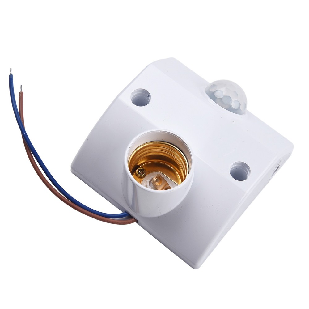 PIR Motion Sensor Light Socket Automatic Lamp Holder for E27 Bulb AC110-240V