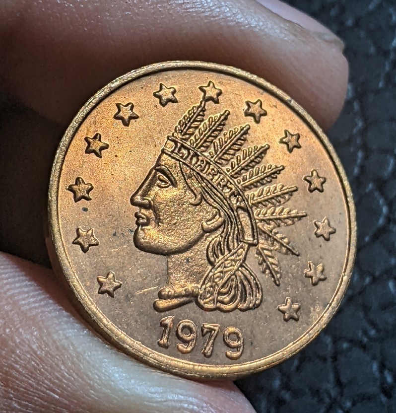 1976- Indian Head Zumbrota Token "Not One Cent"