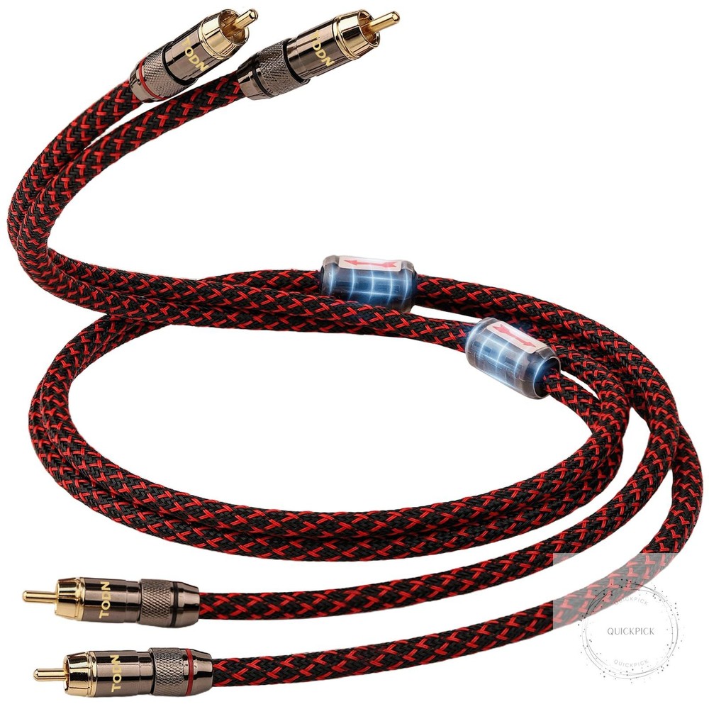 Audiophile RCA to RCA Audio Cable with 4-Core-OFC Shielded RCA Stereo Cables