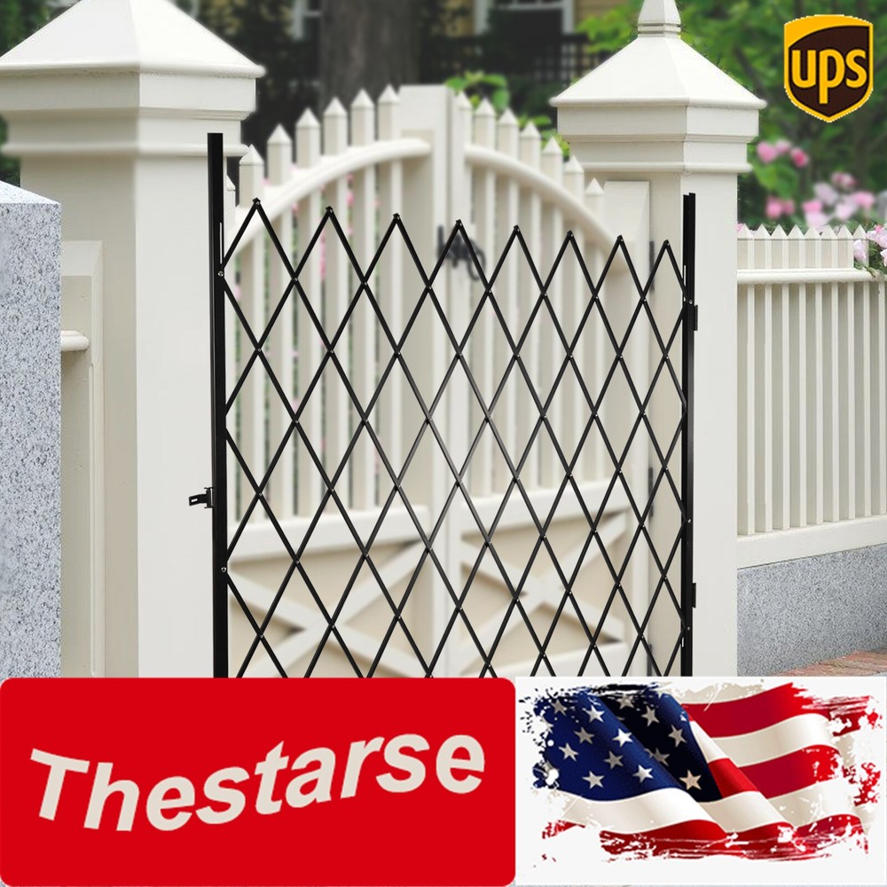 Folding Security Gate 6.5ft x 6.5ft Wall Mount Single Folding Door Scissor Gate