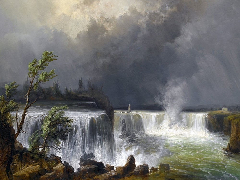 NIAGARA FALLS J. Puttner water rock Tile Mural Kitchen Backsplash Marble Ceramic