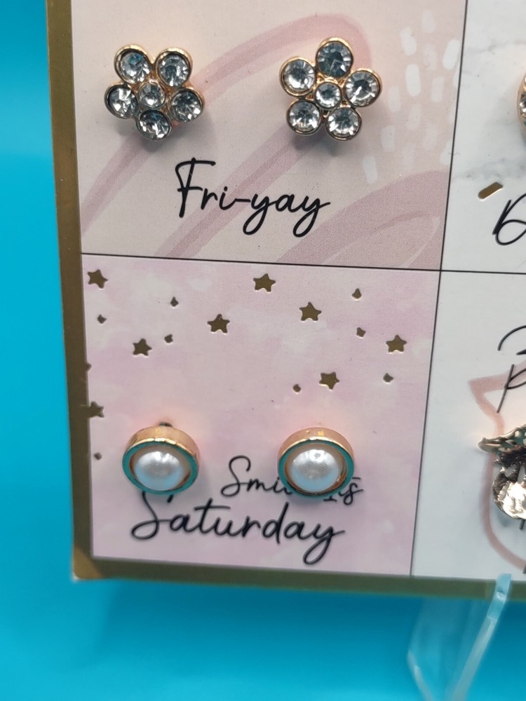 WEEKEND VIBES6 Pk Embellished Earring Set