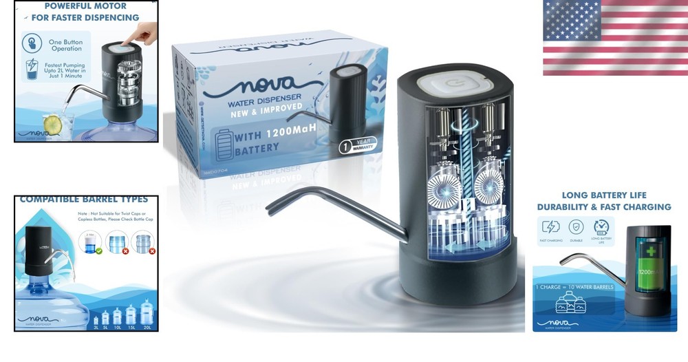 Compact GetSetNova Water Jug Dispenser - Safe, Efficient, & User-Friendly Design