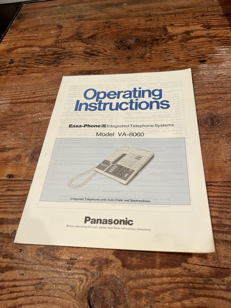 Panasonic Integrated Telephone Systems Model VA-8060 Operating Instructions