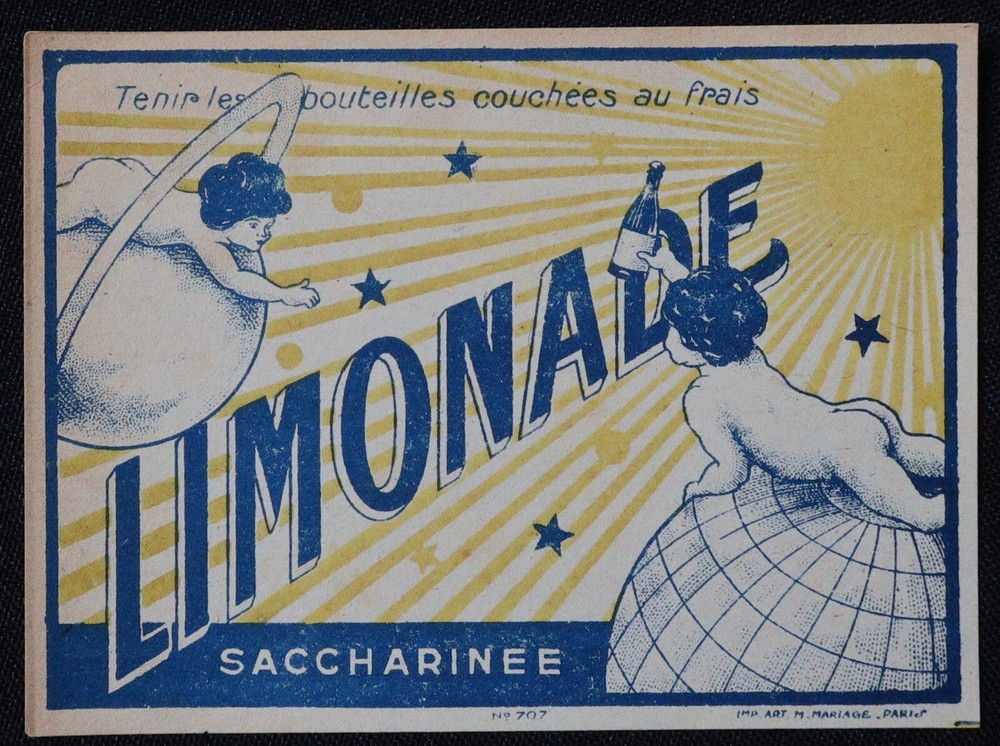 Antique Saccharinated Lemonade Globe Angel Angel Label 2