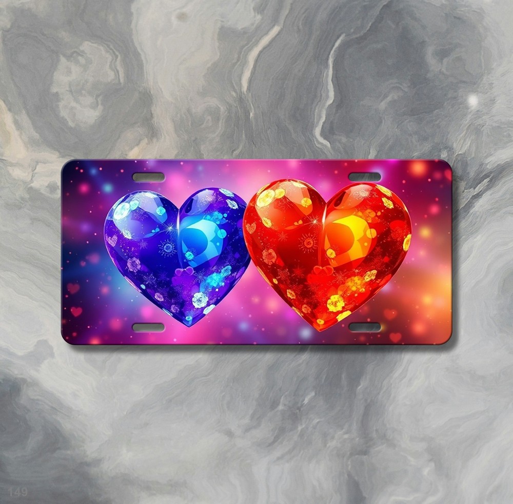 Bright Hearts License Plate Your Text Front Plate Everyday Gift