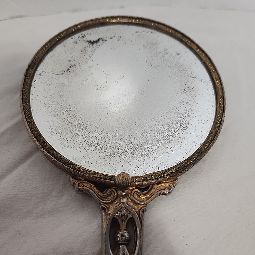 Antique Handheld Mirror Metal