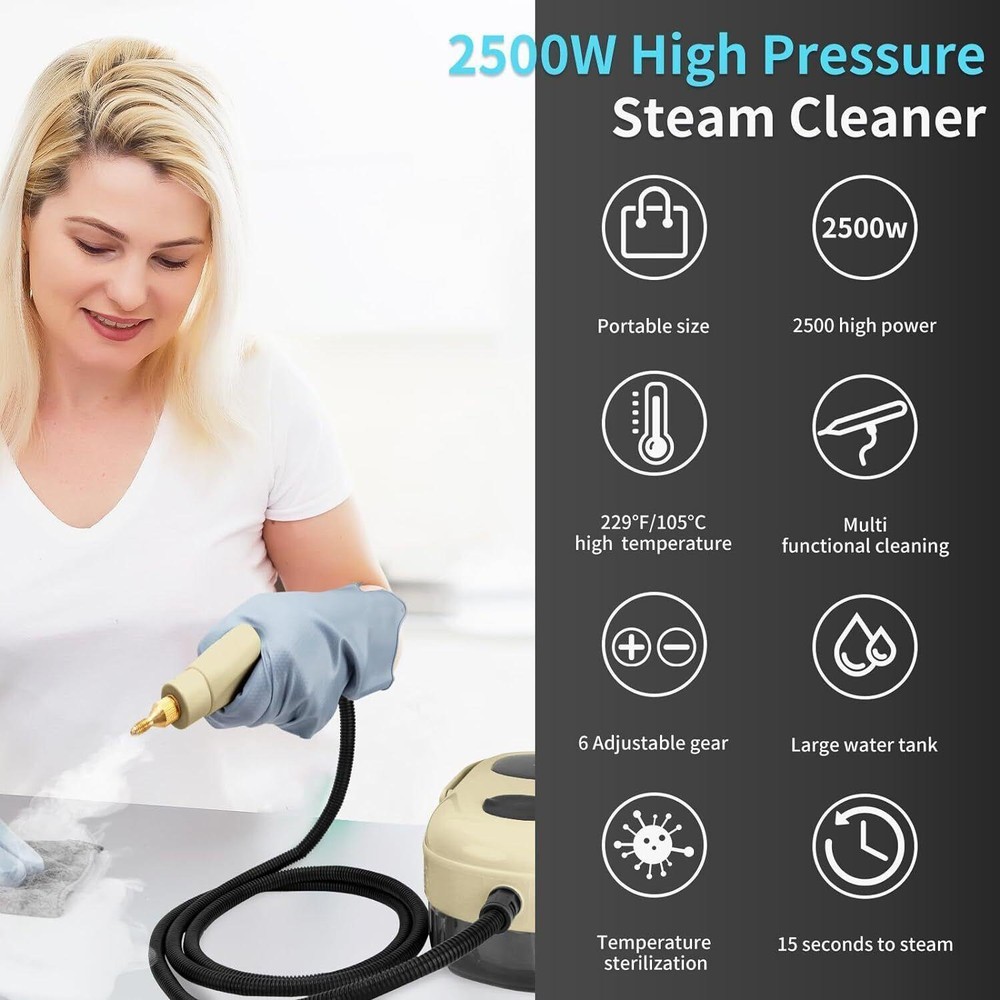 Handheld 2500W High Temp Pressurized Steam Cleaner Kitchen Home Cleaning Machine