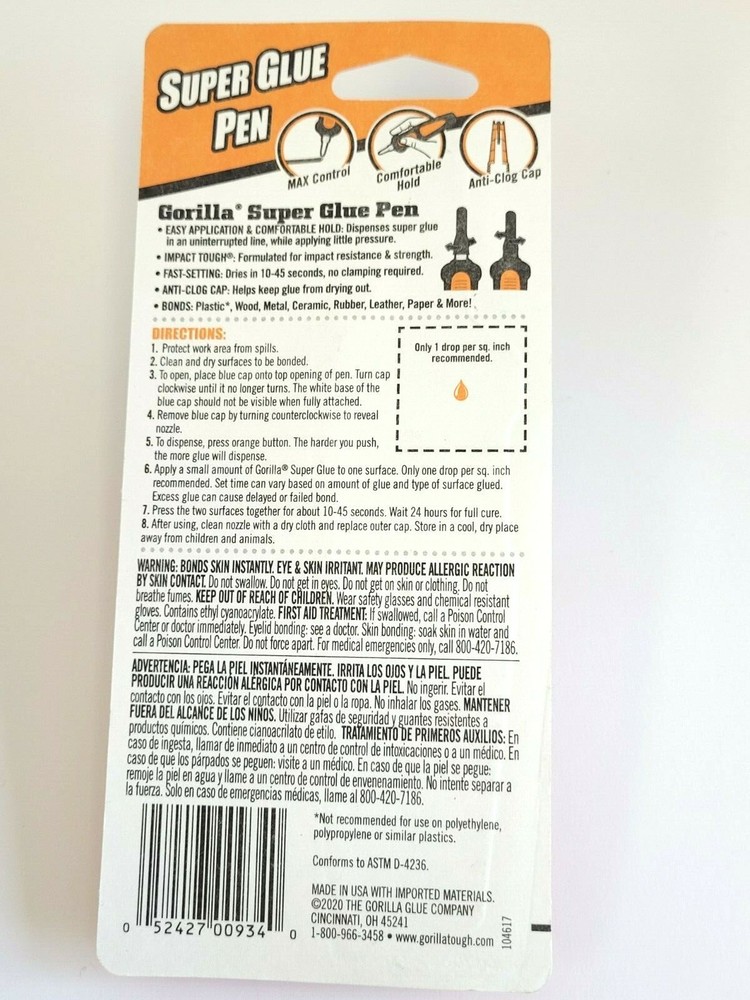 GORILLA SUPER GLUE PEN 5.5 GRAM - NEW!