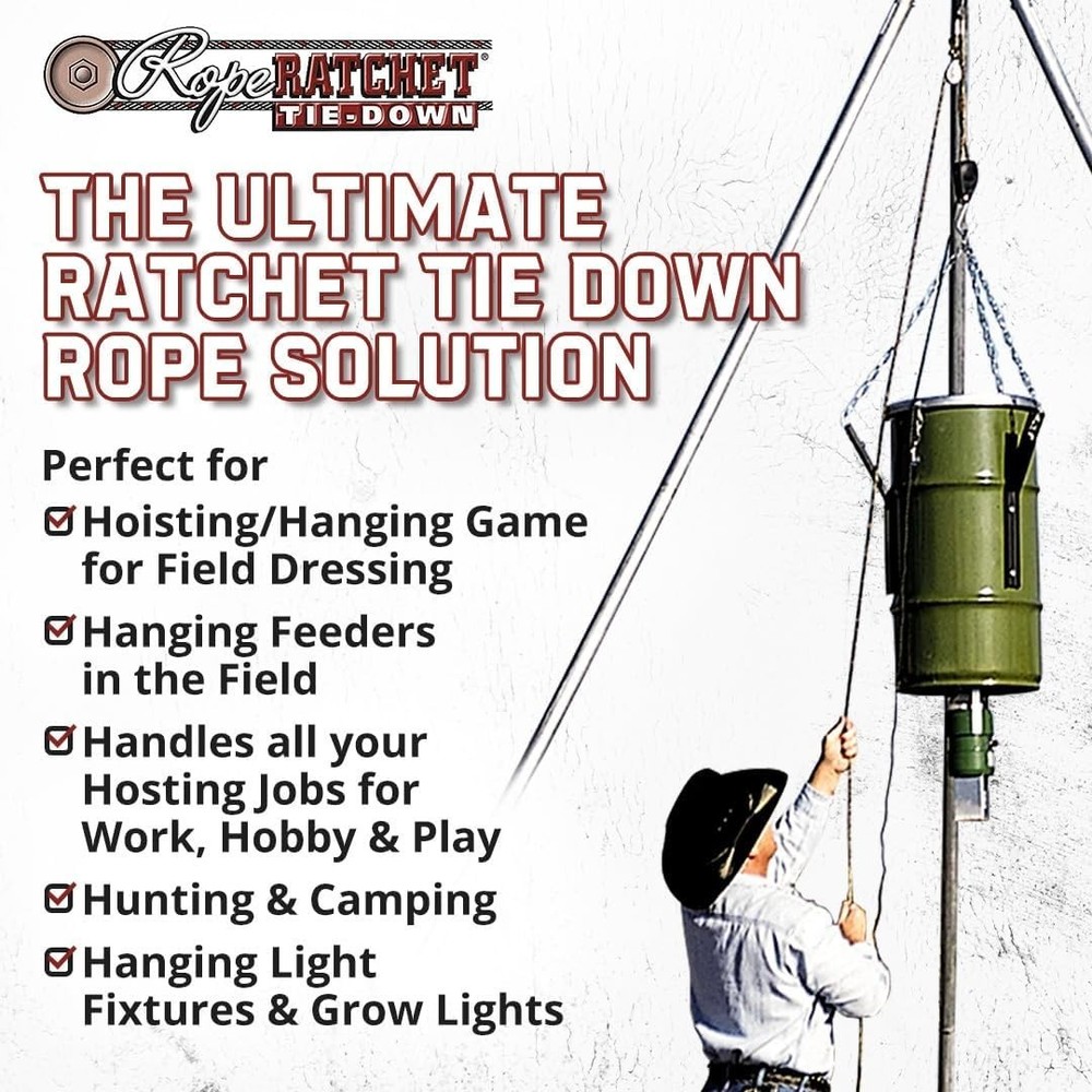 Block and Tackle Pulley System - 250 lb Load Capacity