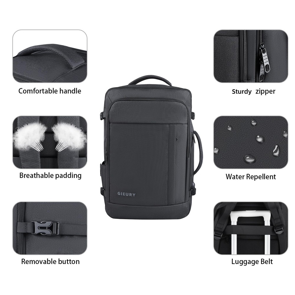 Carry On Backpack, 50L Travel Backpack, Luggage Backpack TSA Flight Approved ...