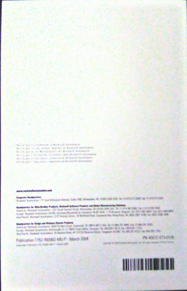 ALLEN BRADLEY INSTALLATION INSTRUCTIONS MICROLOGIX 1200 PROGRAMMABLE CONTROLLER