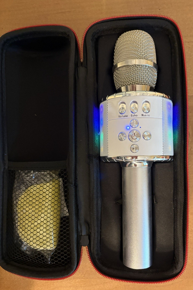 Bonaok Wireless Bluetooth Karaoke Microphone with Hard Case