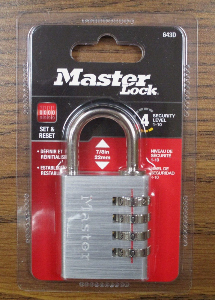MASTERLOCK Numeric Combination Lock, Set Your Own Combination Padlock, 643D