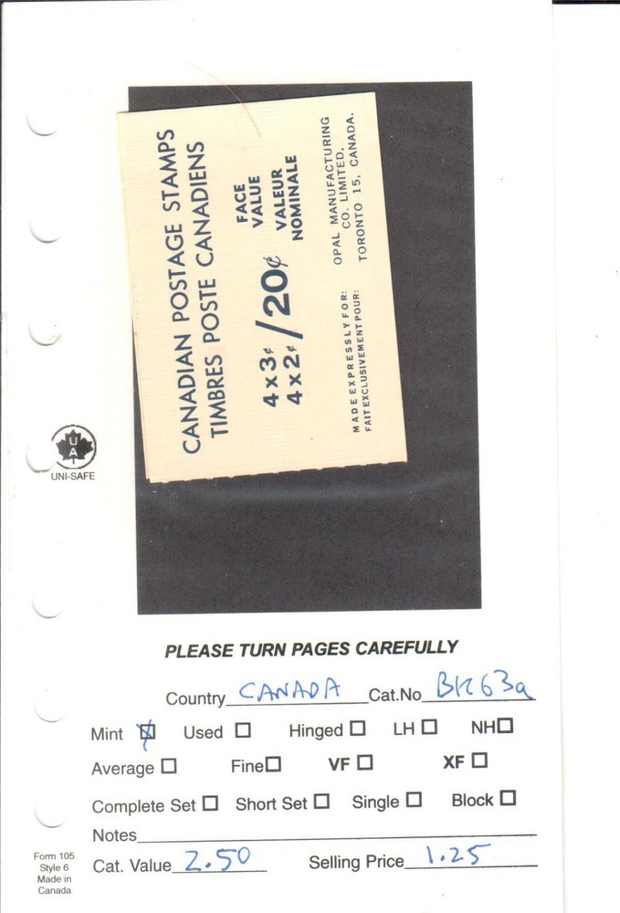 canada booklet 63a