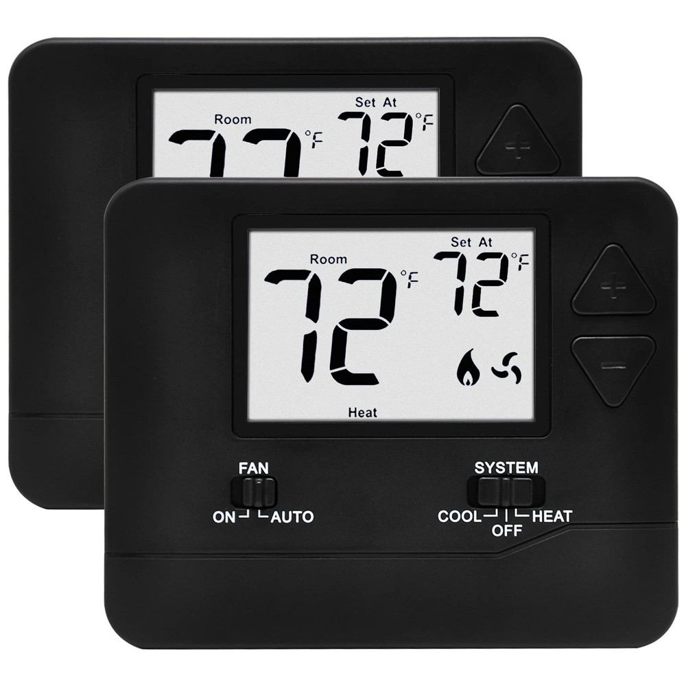 2 Pack - ELECTECK Digital Thermostat with Large LCD Display, Non-Programmable, C