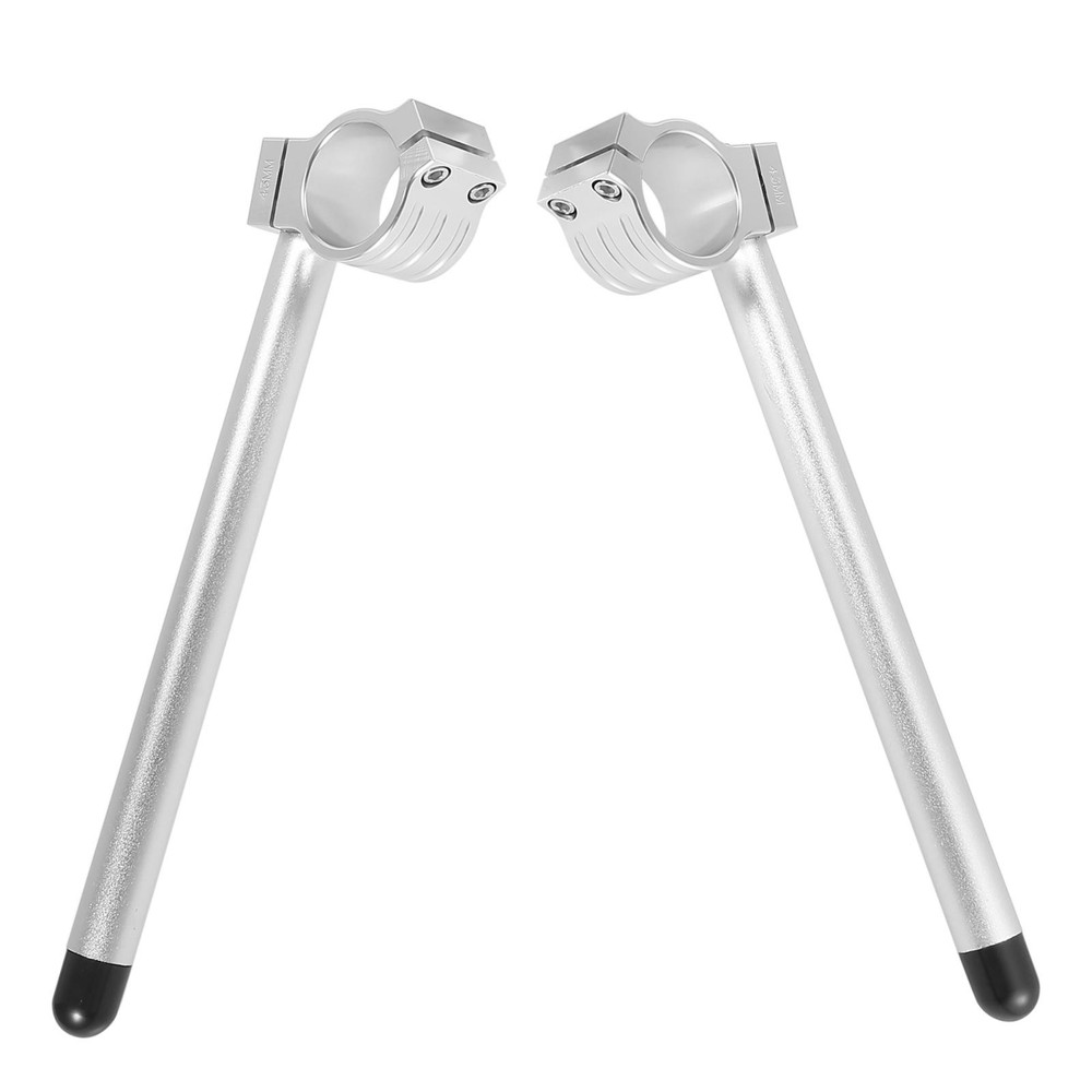 1 Pair 43mm Motorcycle Handlebar Clip Ons Handle Bar Silver Tone