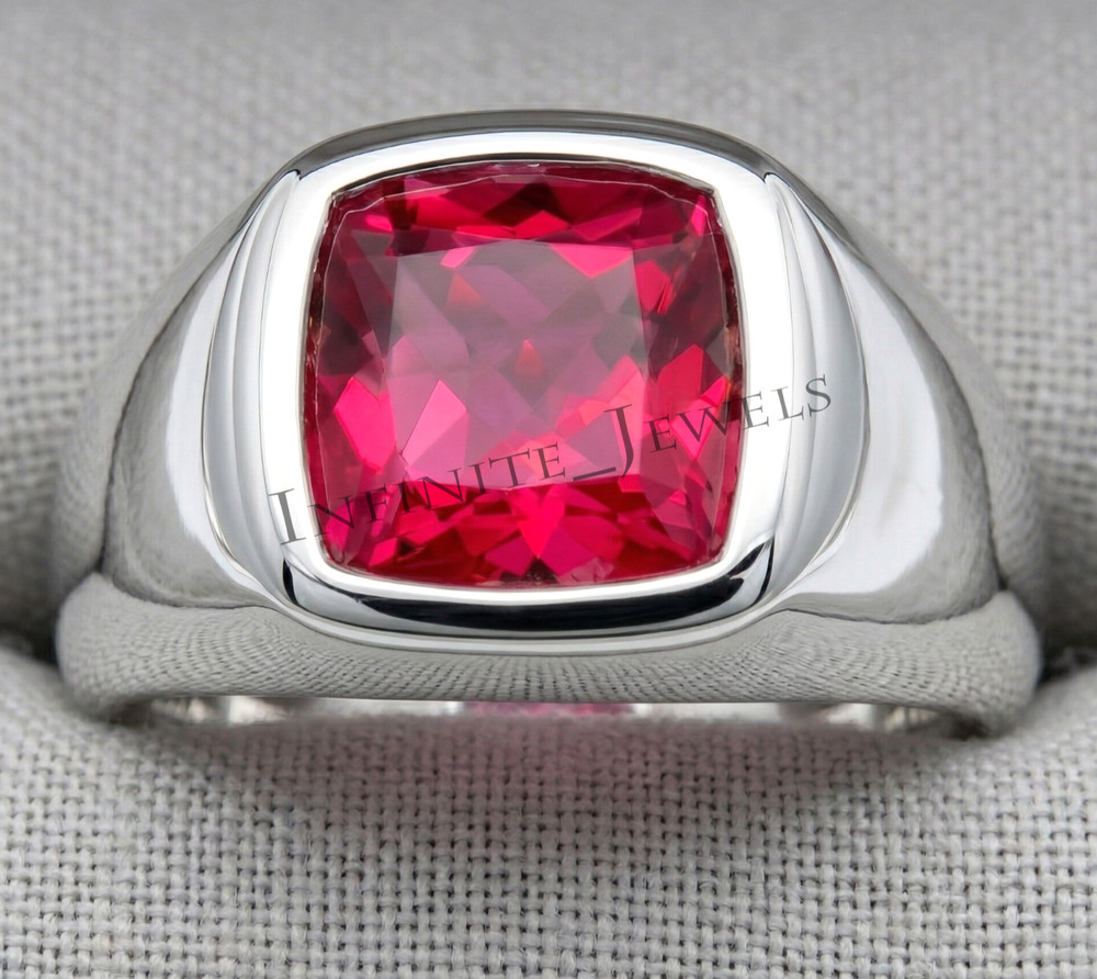 Natural Ruby Ring Men's 925 Sterling Silver Ring Handmade Engagement Man's Ring