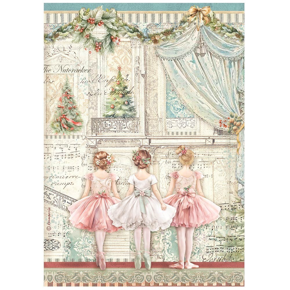 Stamperia A4 RICE PAPER - THE NUTCRACKER - BALLET, Christmas
