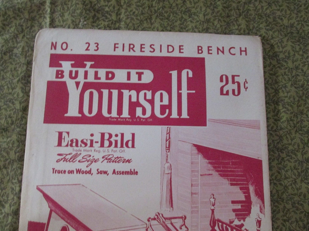 Easi-Bild Build It Yourself PATTERN COMPLETE NO. 23 Fire side bench rustic