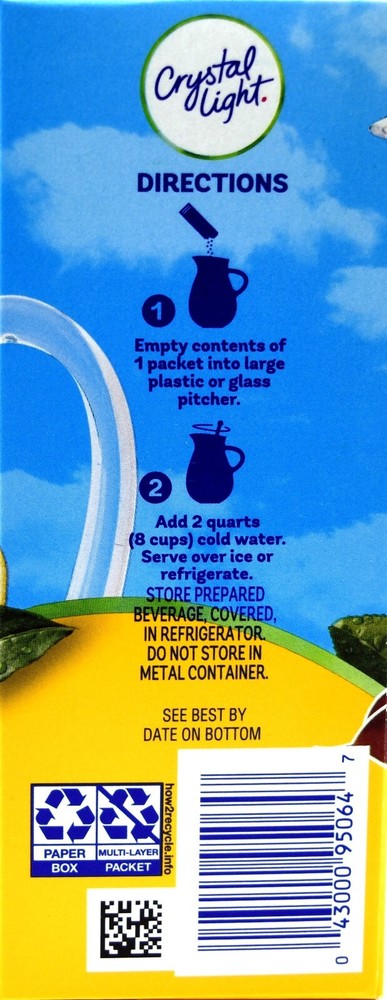 4 12-Quart Boxes Crystal Light Lemon Iced Tea Drink Mix