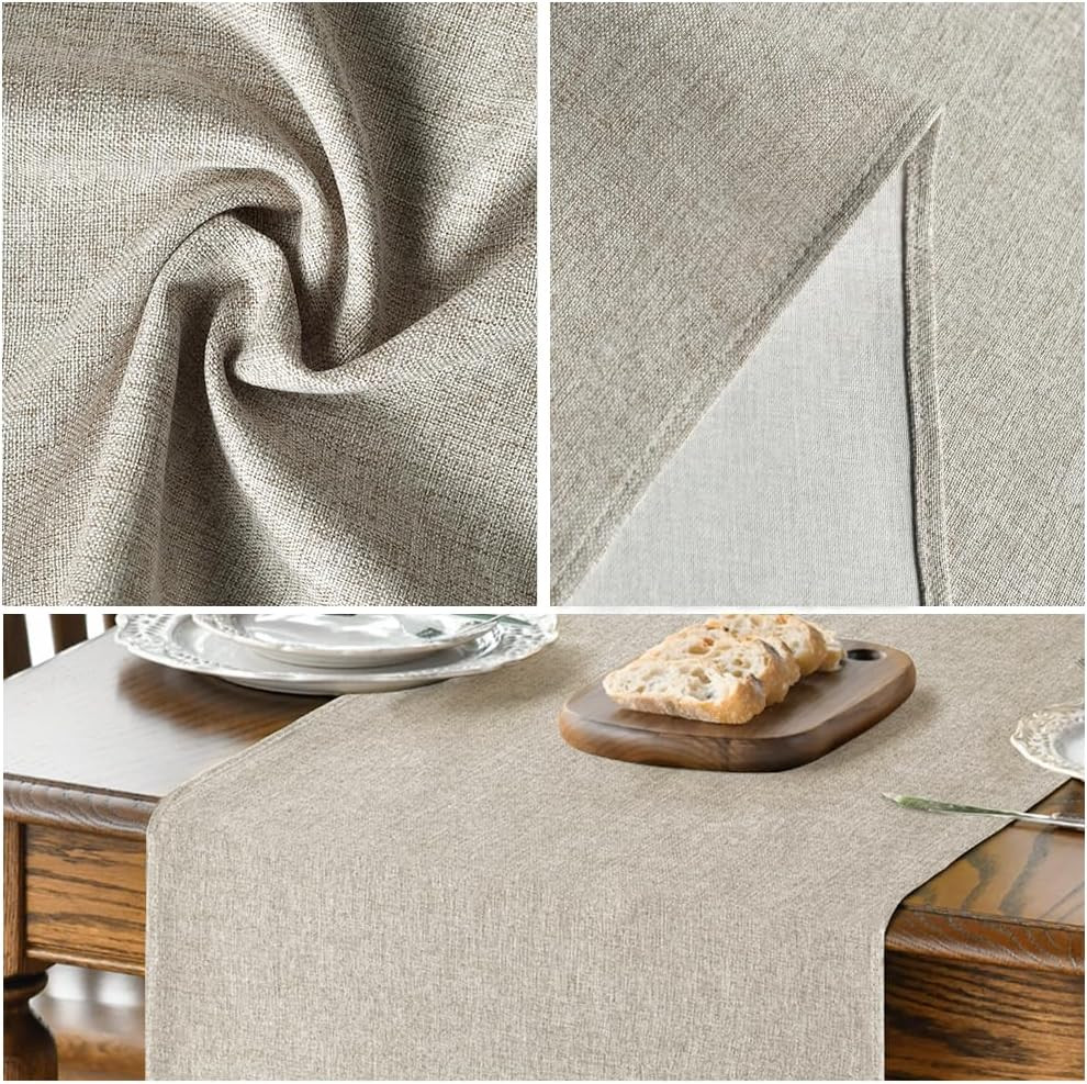 Artoid Mode Light Brown Table Runner, Seasonal Fall Washable Kitchen Dining Tabl