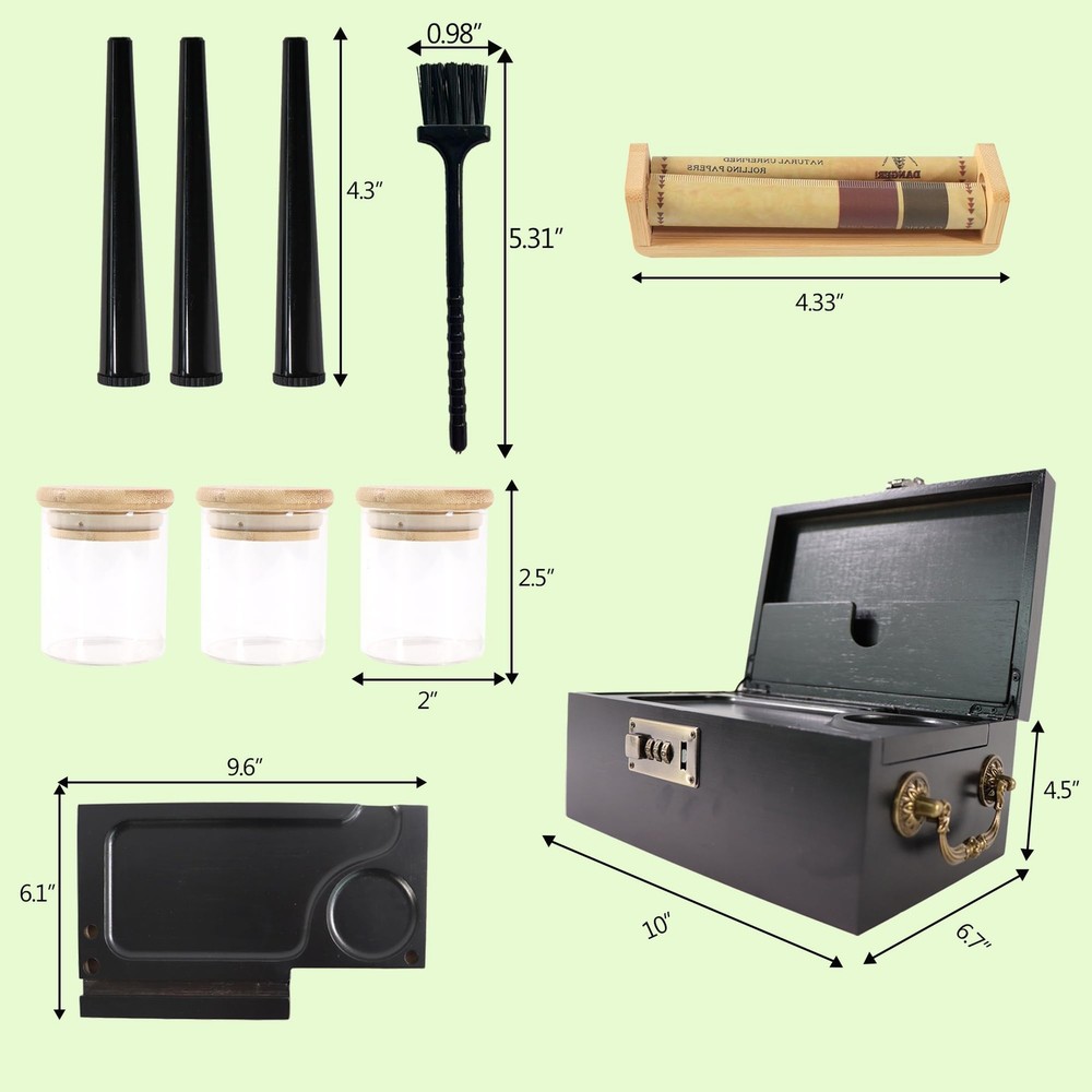 with Combination Lock, Decorative with Handle, Large Storage Stash Set for St...