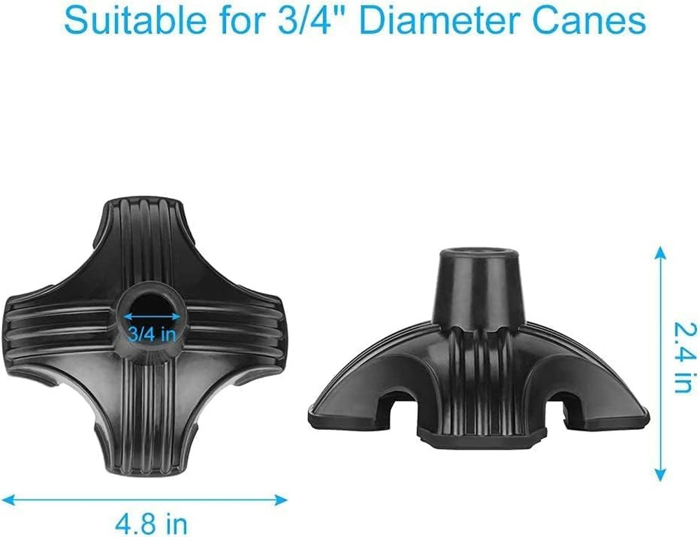 Cane Tips, 2-Pack Self Standing Quad Base Replacement for Most Walking Canes ...