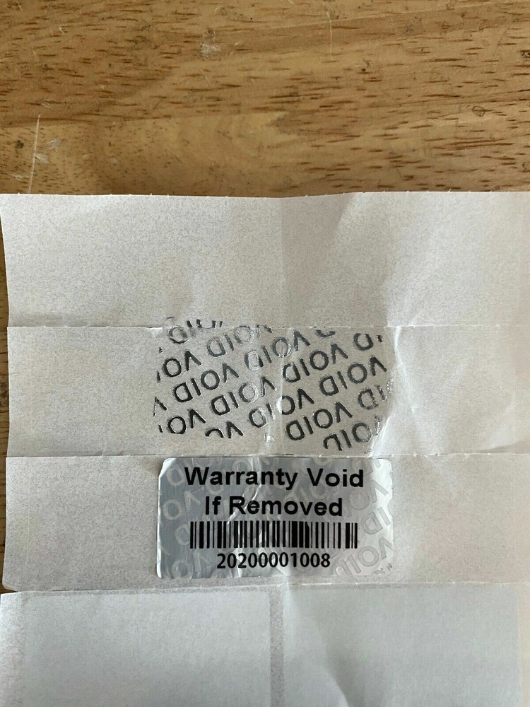 100 Warranty Void BAR-CODE Hologram Security Label Stickers Tamper Evident blk