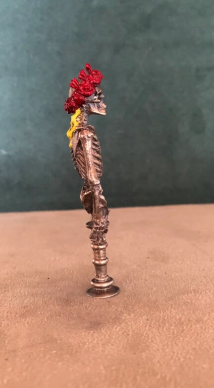 Grateful Dead Partially Painted Bertha Skeleton Pipe Tamper Solid Fine Pewter