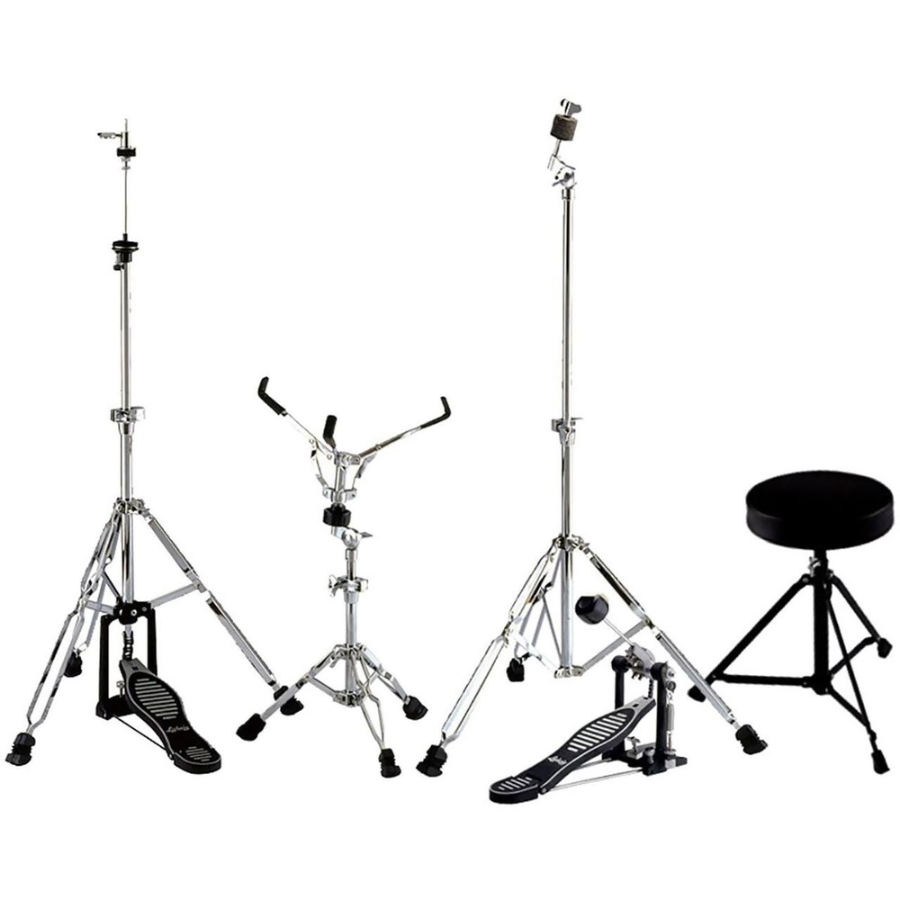 Ludwig LC190 Accent Fuse 5-Piece Complete Drum Set, Silver Sparkle