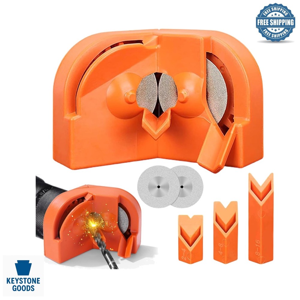 Portable Electric Drill Bit Sharpener with Diamond Grinding Wheels