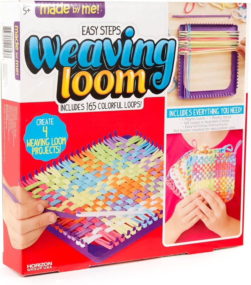 Made By Me Easy Steps Weaving Loom for Kids, Includes 165 Multicolor