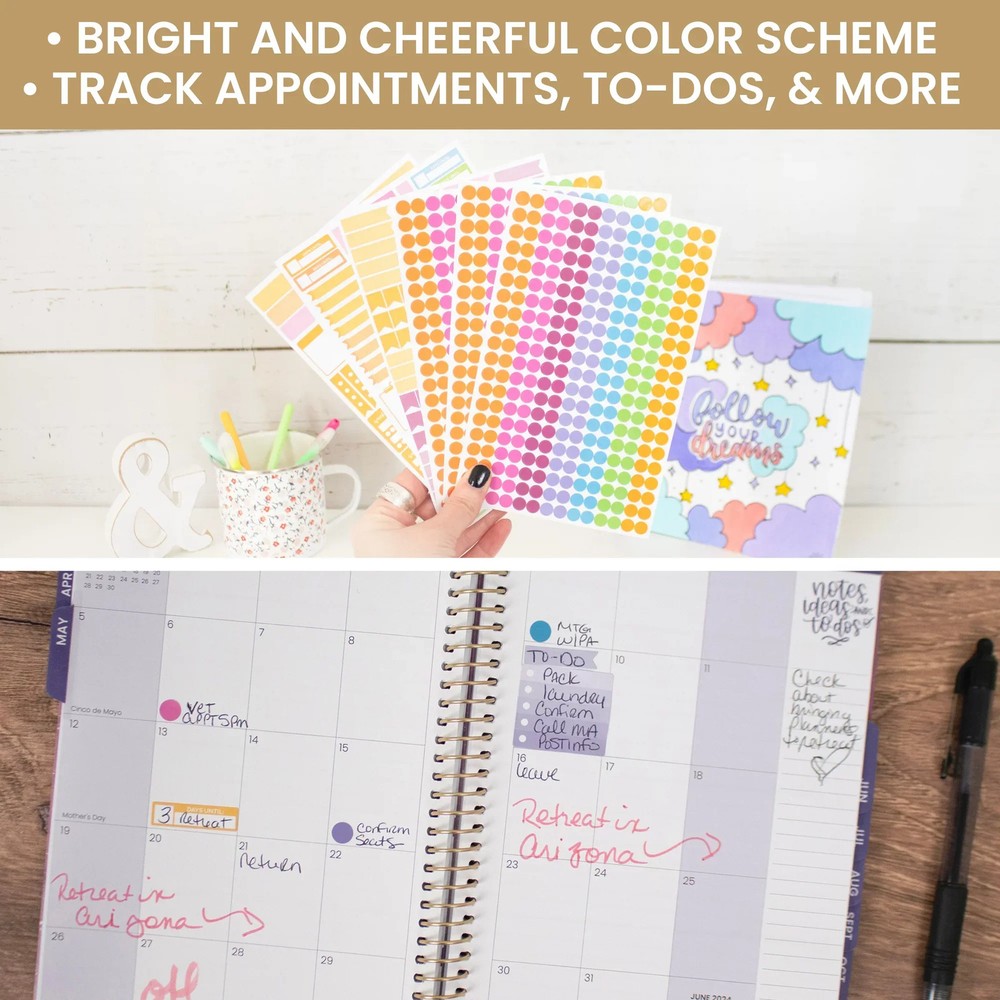 bloom daily planners Planner Stickers, Color Coding Pack, Bright