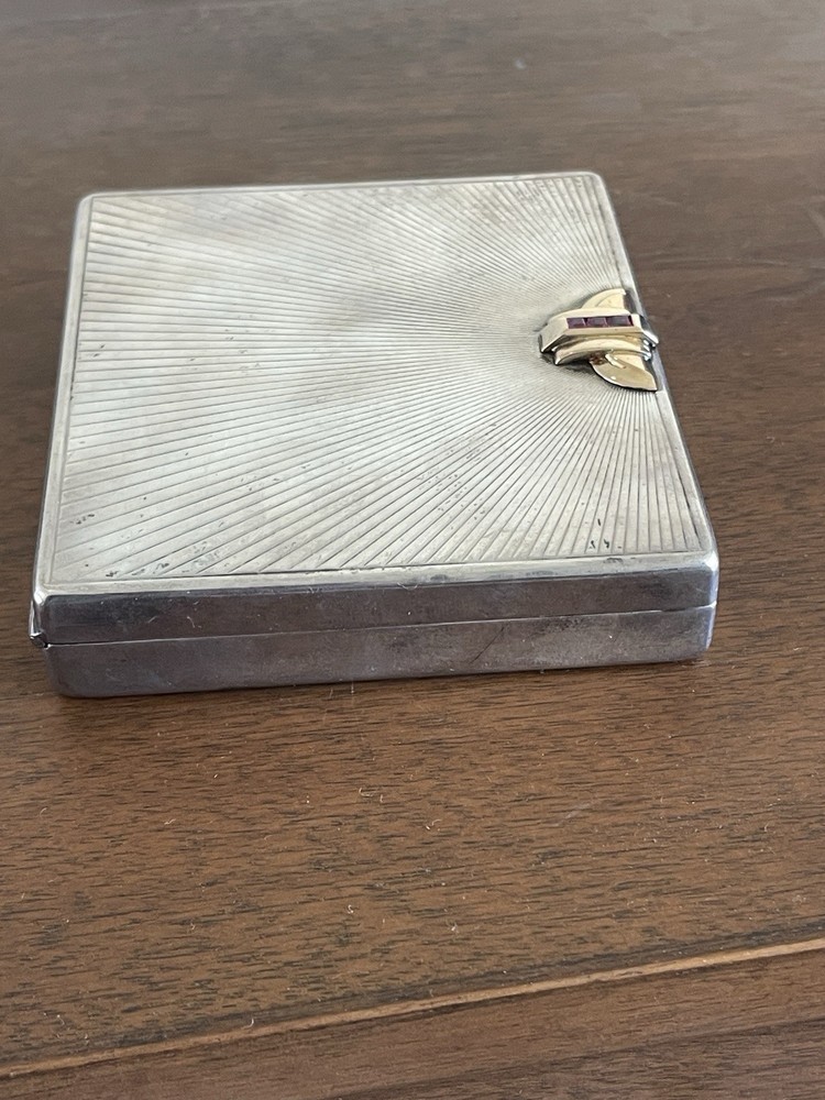 Vintage Tiffany Silver, Gold And Ruby Cigarette Case