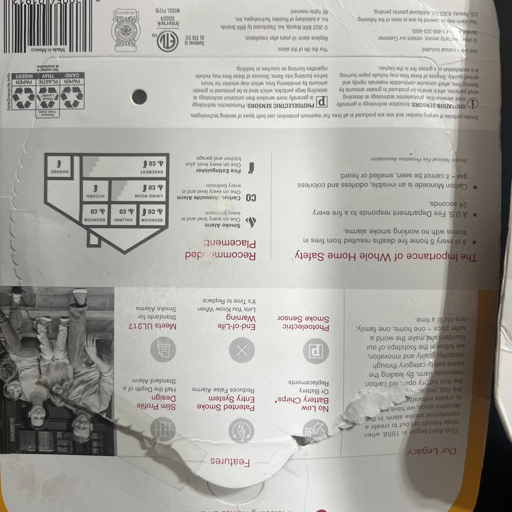 2× First Alert Smoke Detector Battery Backup Read!