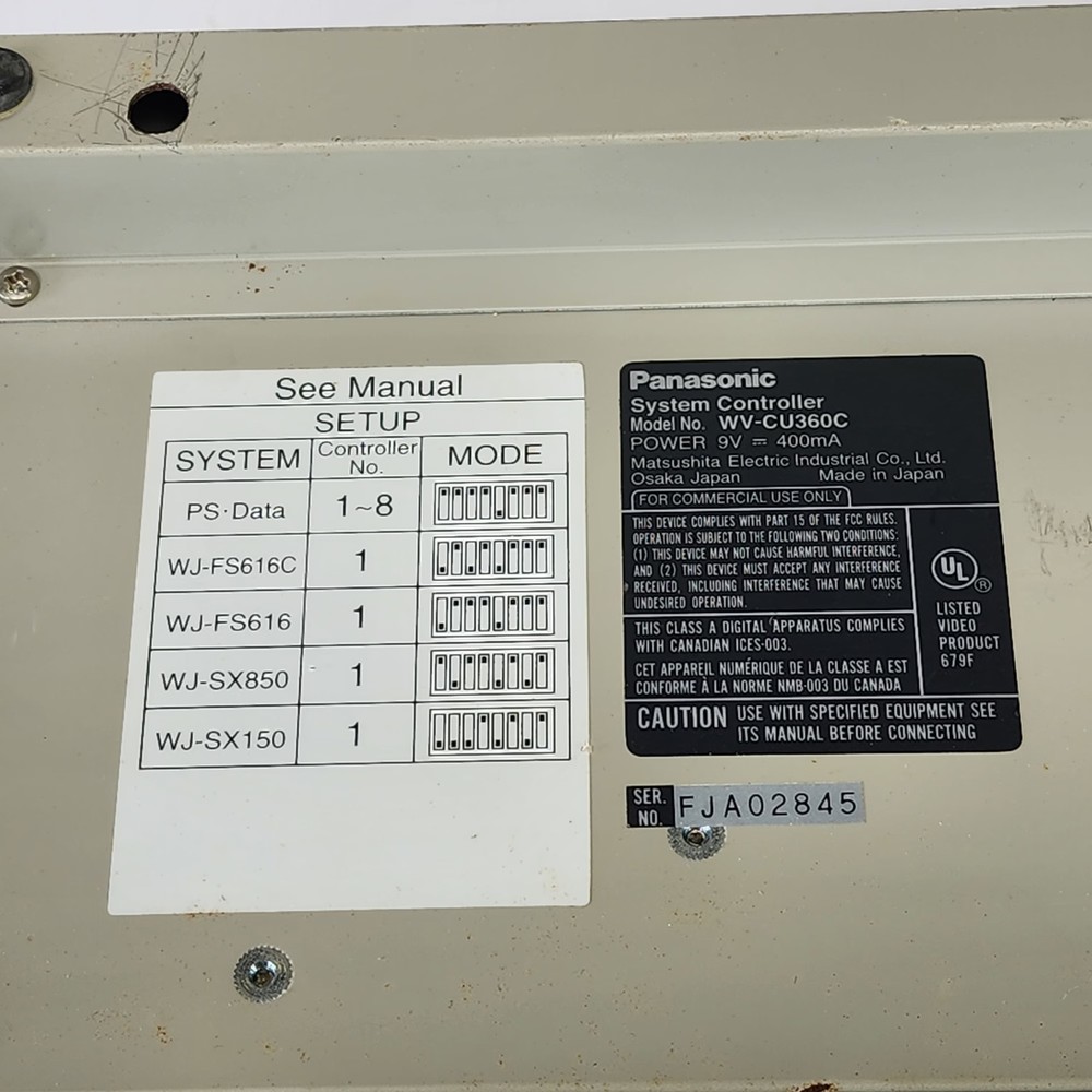Panasonic WV-CU360C System Controller For Panasonic Dome Cameras - Used