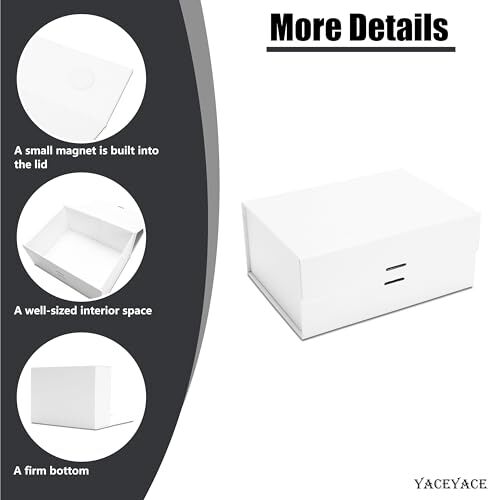 White Gift Box 1Pcs Small Gift Box Bulk Hard Gift Wrap Boxes with Lids for Pr...