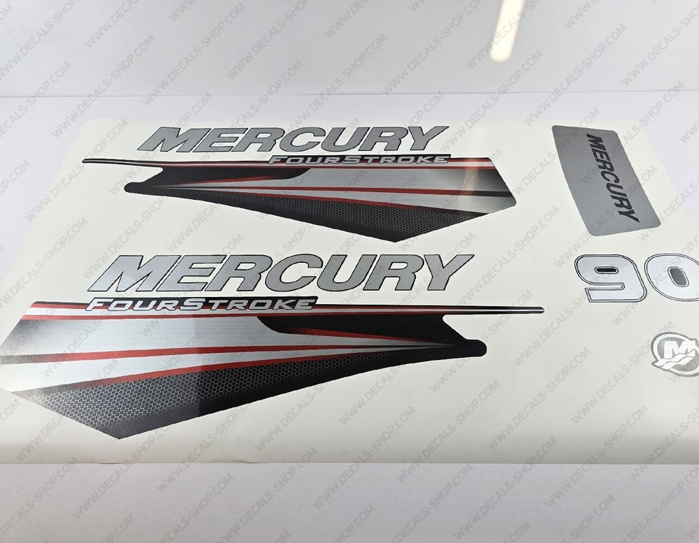 Mercury 90 hp Four Stroke 2013-2017 RED outboard engine decals sticker