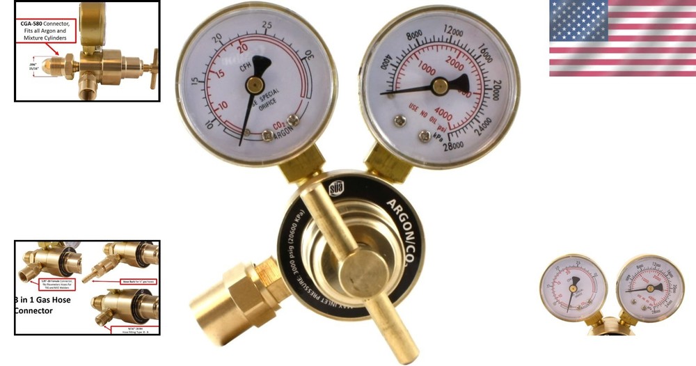 Industrial Argon Regulator & Flowmeter for MIG & TIG Welding