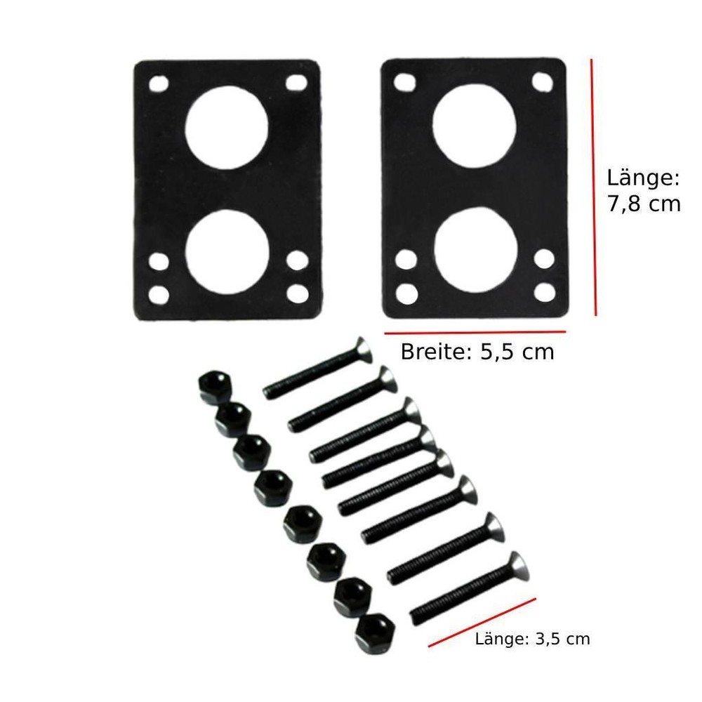 2 Pieces 6 mm Skateboard Riser Shock Pads Soft Longboard