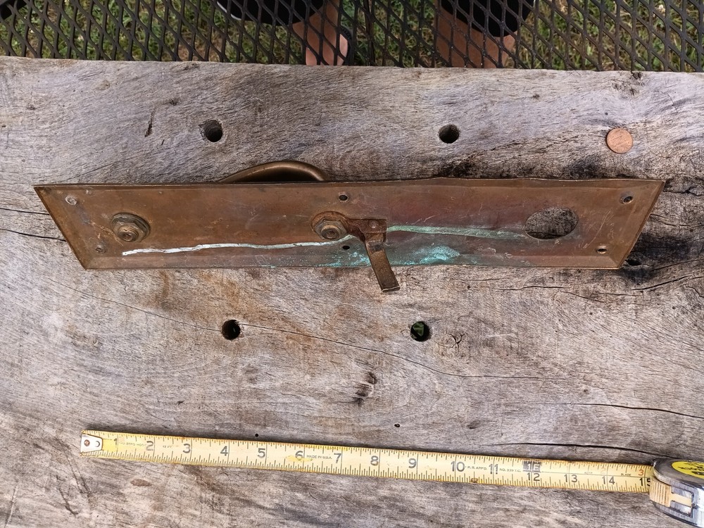 Vintage Brass Door Handle Plate Pull